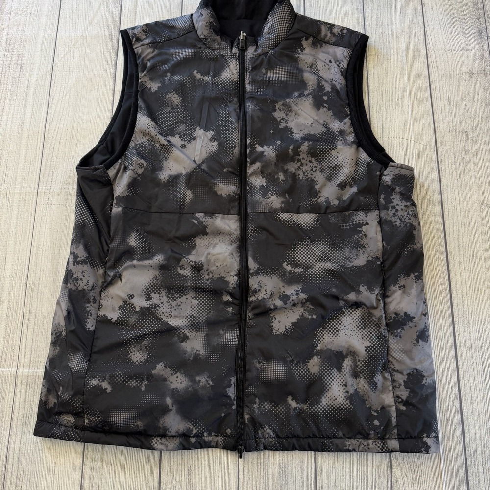 Birdie Bound Reversible Golf Vest Men Lightweight Size XL Black & Camo